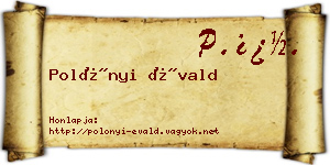 Polónyi Évald névjegykártya